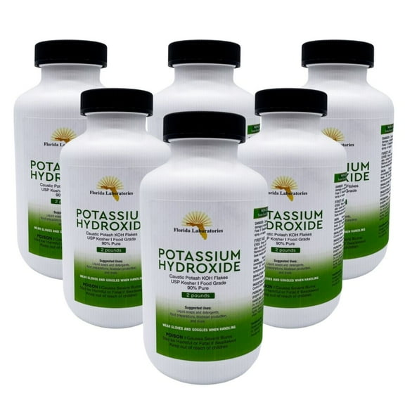 Potassium Hydroxide (KOH),90% pure, Caustic Potash, Organic Soap making 12 Lbs (Pounds)