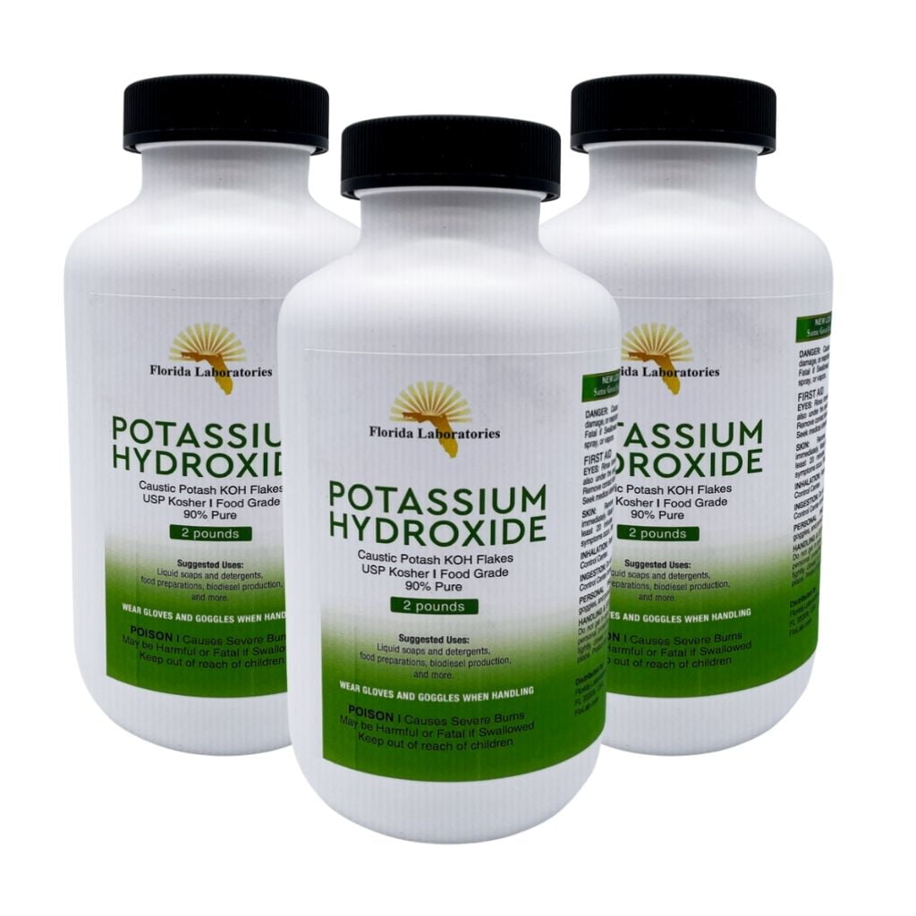 Potassium Hydroxide (KOH),90% pure, Caustic Potash, Organic Soap making 6  Lbs (Pounds)