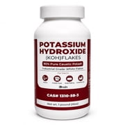 iDrain Potassium Hydroxide KOH Flakes 90% Pure Caustic Potash, Industrial Grade Lye for Soap Making, Biodiesel, Drain Cleaning & Grease Traps, Resealable Container, 1 lb / 16 oz