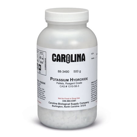 Potassium Hydroxide, Pellets, Reagent Grade, 500 G