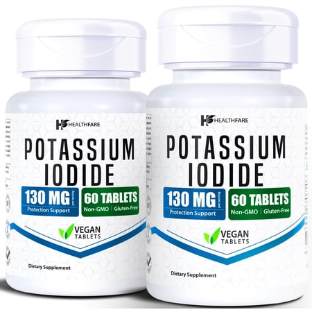 HealthFare Potassium Iodide 130mg | 120 Fast-Dissolving Tablets (2 Pack) | KI Pills | Long Shelf Life | Non-GMO | Made in the USA