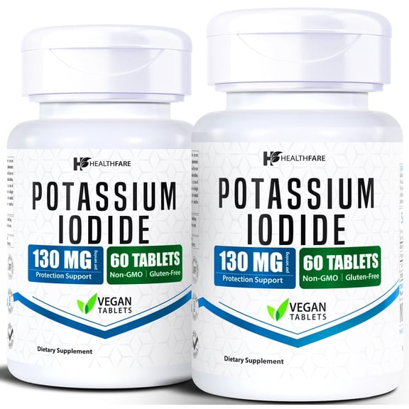 HealthFare Potassium Iodide 130mg | 120 Fast-Dissolving Tablets (2 Pack) | KI Pills | Long Shelf Life | Non-GMO | Made in the USA