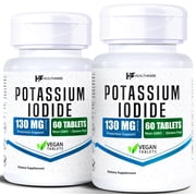 HealthFare Potassium Iodide 130mg | 120 Fast-Dissolving Tablets 2 Pack | KI Pills | Long Shelf Life | Non-GMO | Made in the USA