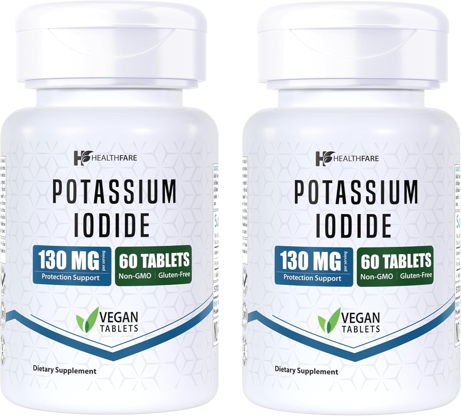 HealthFare Potassium Iodide Tablets | 130 mg | 120 Fast-Dissolving Tablets (2 Pack) | Ki Pills | Long Shelf Life | Non-GMO