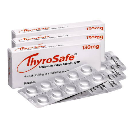 Potassium Iodide Tablets 130mg USP, 60 Count - Adult Thyroid Defense - Nuclear Emergency Preparedness Essential