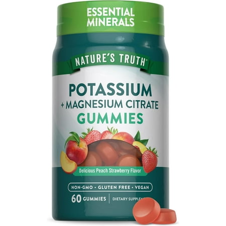 Potassium Magnesium Citrate Gummies | 60 Count | Vegan, Non-GMO, Gluten Free | by Nature's Truth