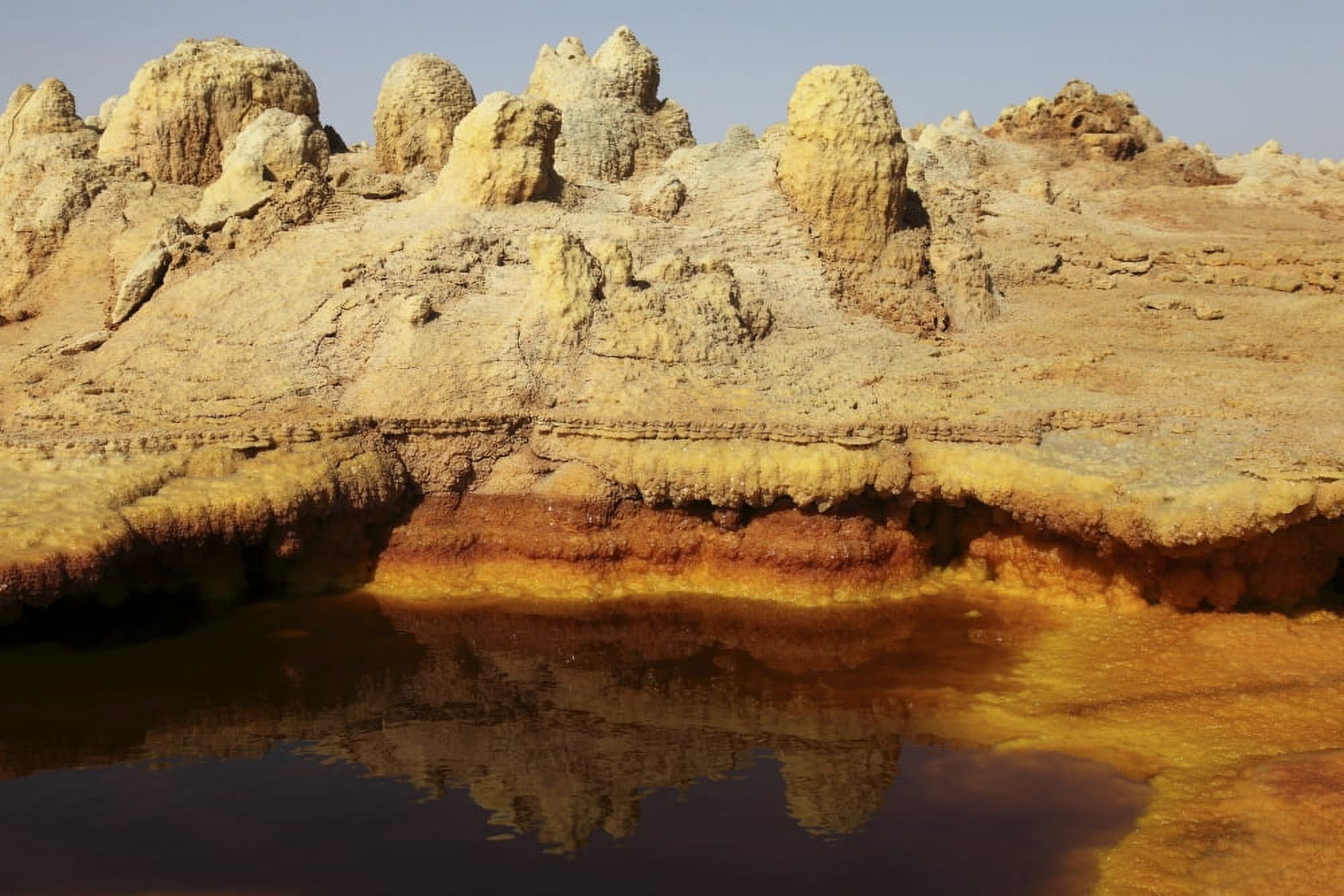 Potassium salt deposits Dallol geothermal area Danakil Depression Ethiopia Canvas Art - Richard RoscoeStocktrek Images (18 x 12)
