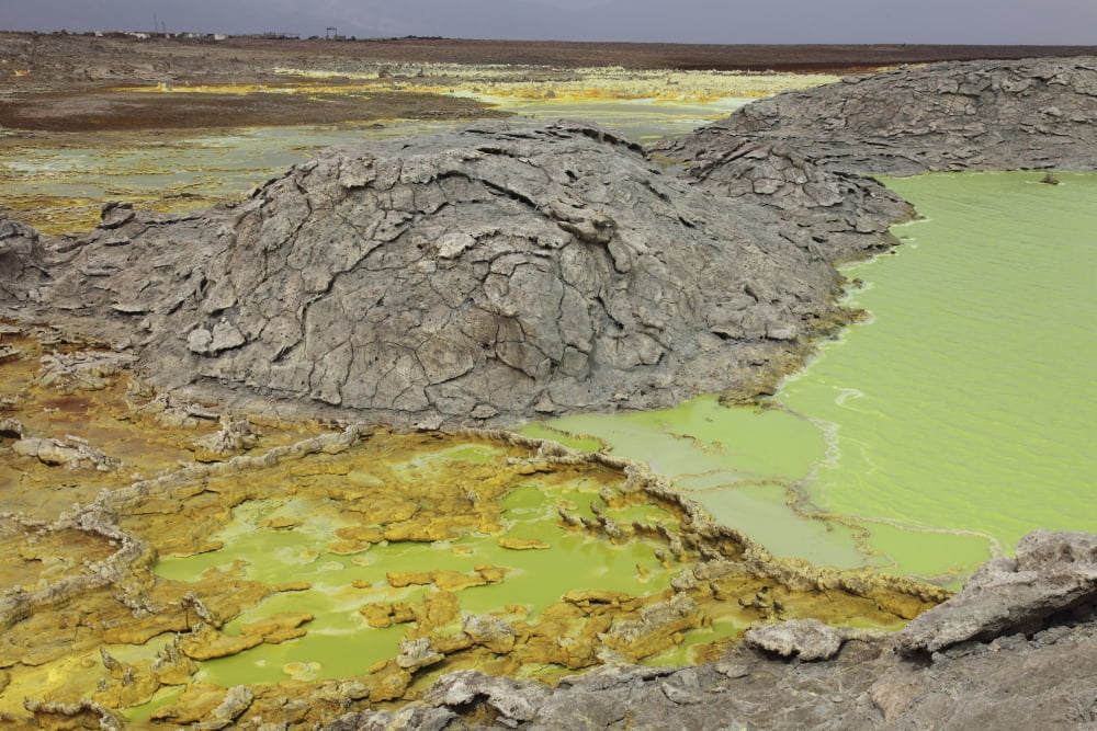 Potassium salt deposits Dallol geothermal area Danakil Depression Ethiopia Canvas Art - Richard RoscoeStocktrek Images (18 x 12)