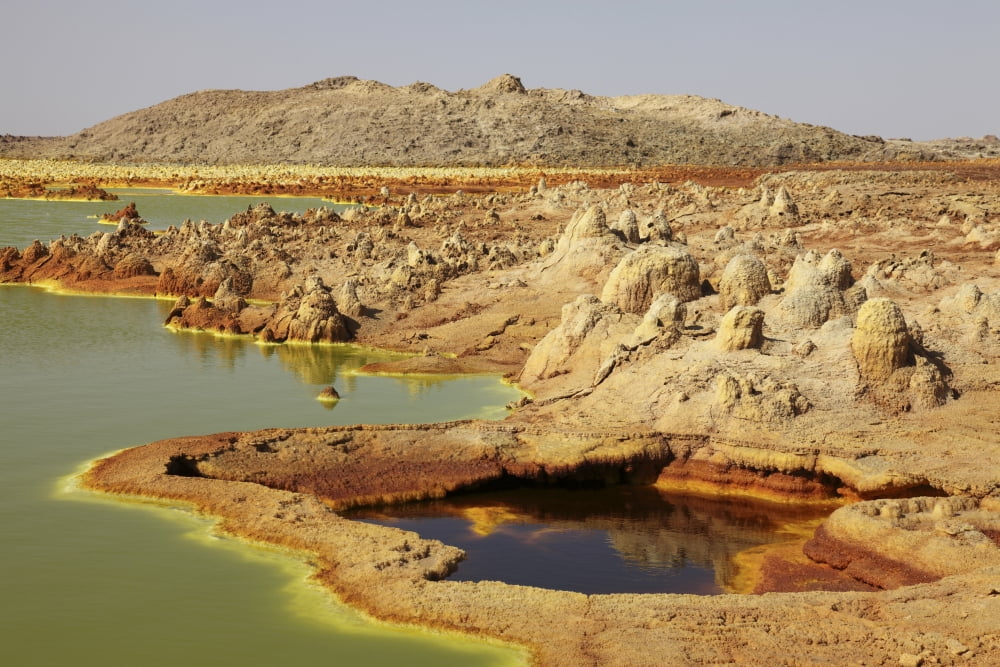 Potassium salt deposits Dallol geothermal area Danakil Depression Ethiopia Canvas Art - Richard RoscoeStocktrek Images (18 x 12)