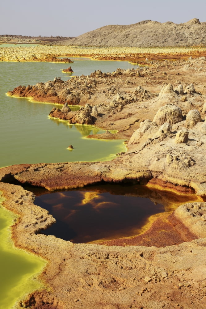 Potassium salt deposits Dallol geothermal area Danakil Depression Ethiopia Canvas Art - Richard RoscoeStocktrek Images (23 x 35)