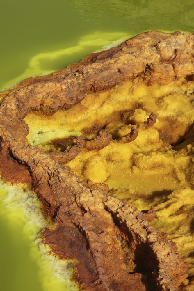 Potassium salt deposits Dallol geothermal area Danakil Depression Ethiopia Canvas Art - Richard RoscoeStocktrek Images (23 x 35)