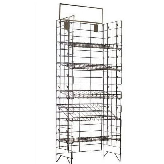 Potato Chip Black Rack w/ 5 Shelves and 48 Clips. The rack has (5) shelves that can be positioned flat or angled and comes with 24 clips