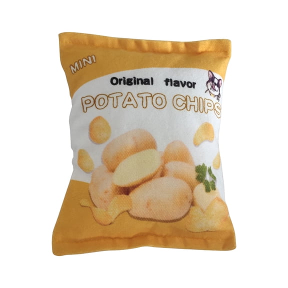 Potato Chip Dog Squeaky Toy Plush Pet Crinkle Paper Toy Tear Resistant Teeth Cleaning Grinding Toy for Small Medium Dogs and Cats Interactive Boredom Relief