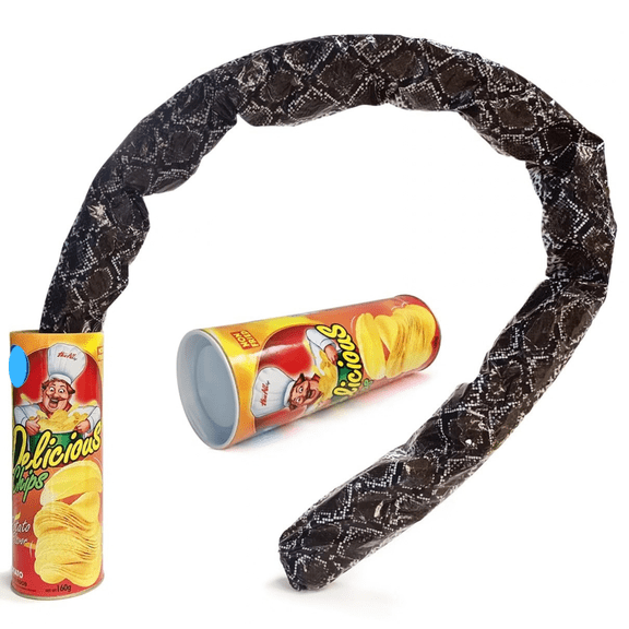 Potato Chip Snake Can Jump Spring Toy,Funny Prank Can Trick Toy,Jumping Snake in Potato Chips Can for Party Joke Prank Gift,Halloween Party Decoration