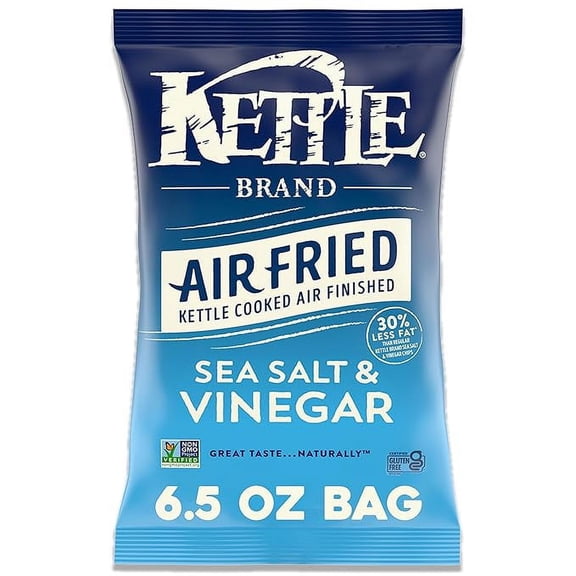 Potato Chips, Air Fried Sea Salt & Vinegar Kettle Chips, 6.5 Oz Bag