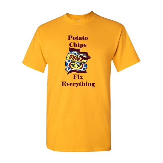 Potato Chips Fix Everything Adult DT T-Shirts Tee