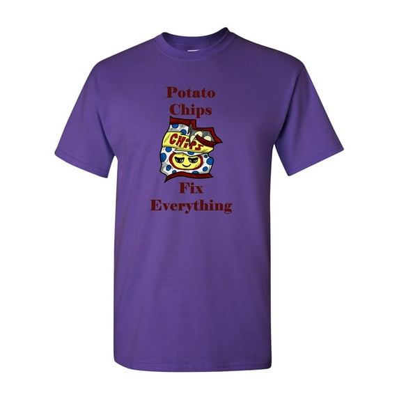 Potato Chips Fix Everything Adult DT T-Shirts Tee