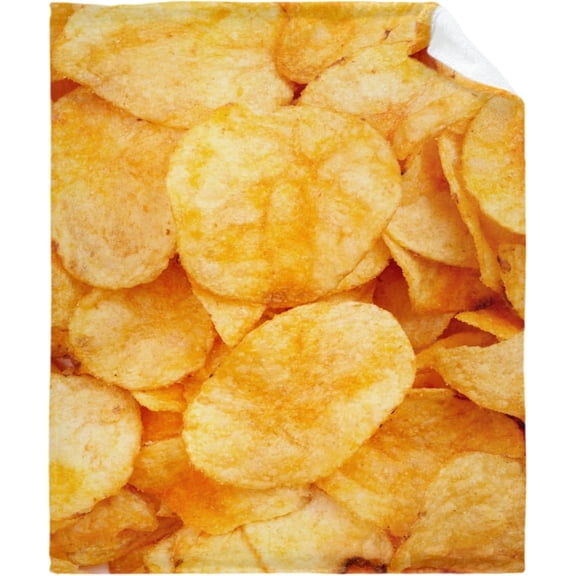 Potato Chips Food Lightweight Super Soft Cozy Throw Blanket Warm and Lightweight Soft Flannel Blankets 60x50 Medium for Teen Bed Blanket