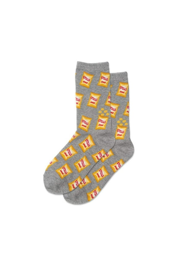 Potato Chips Grey Heather Ladies Crew Socks