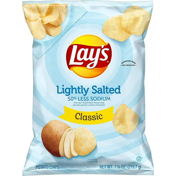 Potato Chips, Lightly Salted Snacks, 7.75oz Bag