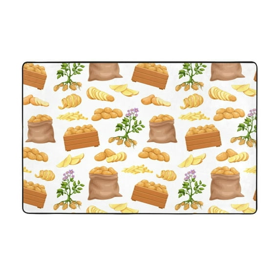 Potato Countryside Shaggy Area Rug, Rugs for Living Room Bedroom Non Slip Door Mat Indoor Carpet Machine Washable Nursery Home Decor Floor Mats for Entryway 60x39in-#