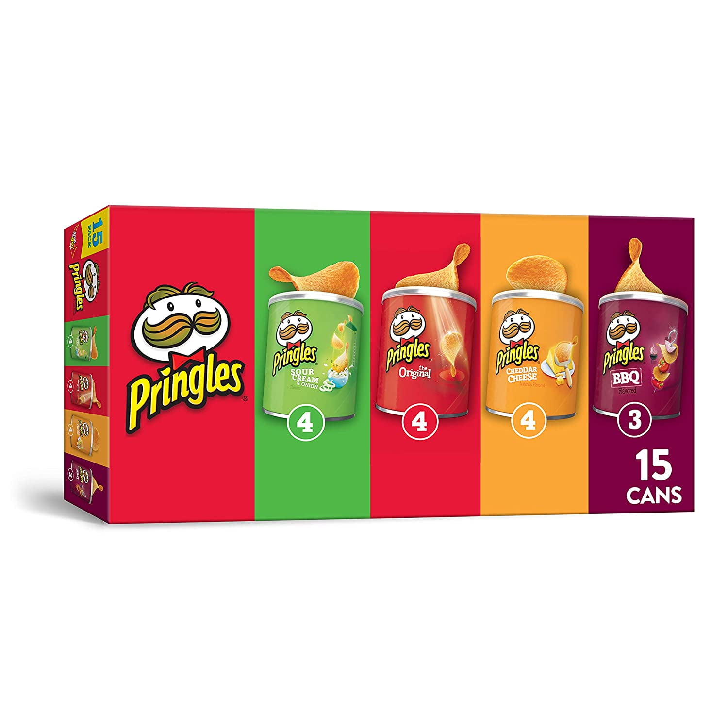 Pringles Potato Crisps Chips Variety Pack, Lunch Snacks, Office and Kids Snacks, Grab N' Go, 20.6oz Box (15 Cans)