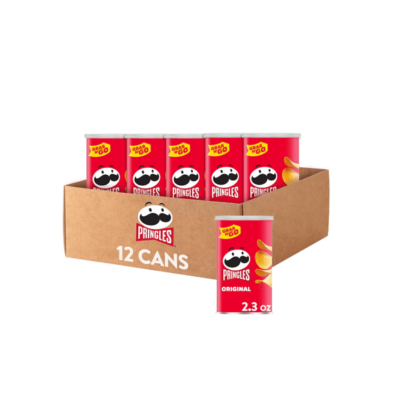 Potato Crisps Chips, Lunch Snacks, Office and Kids Snacks, Grab N' Go, Original (12 Cans)