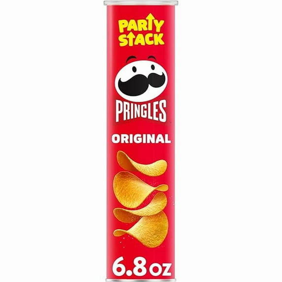 Potato Crisps Chips, Lunch Snacks, On-the-Go Snacks, Party Stack, Original, 6.8oz Can (1 Can)