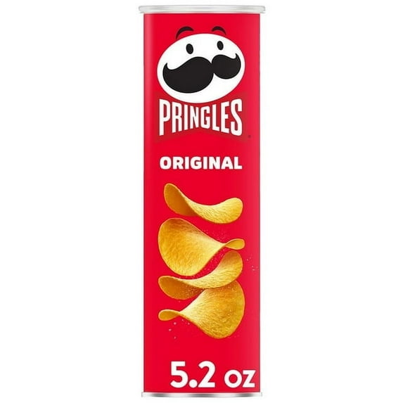 Pringles Original Potato Crisps Chips, Lunch Snacks, 5.2 oz Canister pack of 2