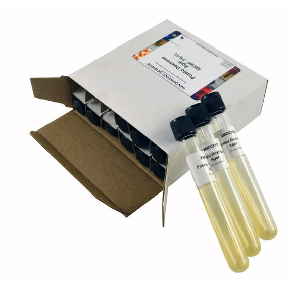 Potato Dextrose Agar Slant Tubes, Pack of 12 - Sterile Microbiological Culture Media - The Curated Chemical Collection by Innovating Science