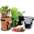 thumbnail image 1 of Potato Grow Bags, Garden Planting Bag with Reinforced Handle, Thickened Nonwoven Fabric Pots for Tomato, Vegetable and Fruits,9.84x11.81in, 1 of 2