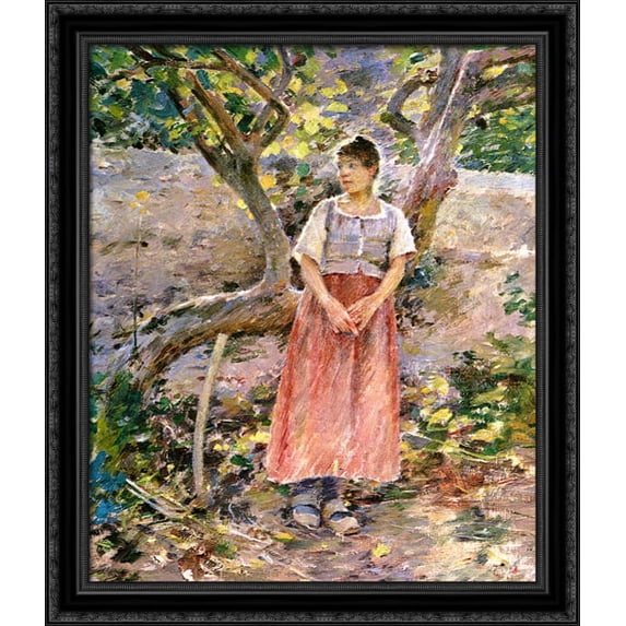 Potato Harvest 28x34 Large Black Ornate Wood Framed Canvas Art by Theodore Robinson