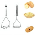 thumbnail image 1 of Potato Masher, 2025 New Stainless Steel Mashed Potato Masher Ricer, Professional Integrated Masher Kitchen Tool for Avocado Bean Food Vegetables Fruits (A & B), 1 of 8
