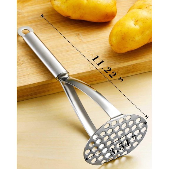 Potato Masher, Heavy Duty Potato Smasher with Durable Sturdy Grips, Potato Masher Stainless Steel for Efficiently Making Mashed Potatoes,Egg Salad, Banana Bread, Vegetables and Fruits