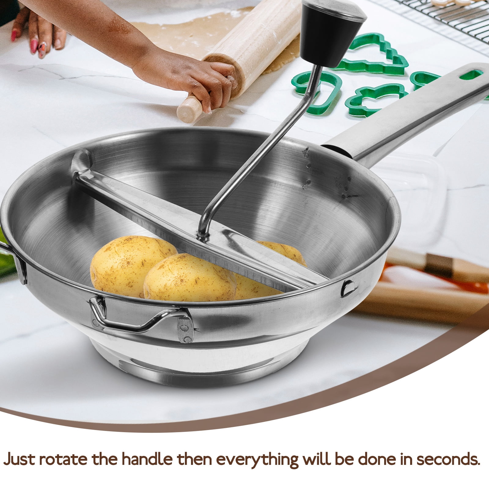 Potato Masher Ricer Potatoes Stainless Mashed Steel Press Toolfor Fruit