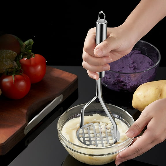 Potato Masher Stainless Steel, Best Mashed Potatoes Masher Kitchen Tool, Potato Smasher For Potatoe, Avocado, Sweet Potato, Beans, Large Heavy Duty Metal Mashing Utensil, 9.96 Inch