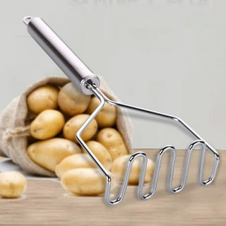 Potato Masher, Manual Spud Smasher Portable Stainless Steel Kitchen Tools  for Vegetables Refried Beans, Baby Food, Fruits, Bananas, Baking,Yams  Potatoes Mesher 
