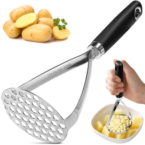 Gimgong Potato Masher Heavy Duty Food Grade Stainless Steel with Non-Slip Grip Handle, 1-Pack