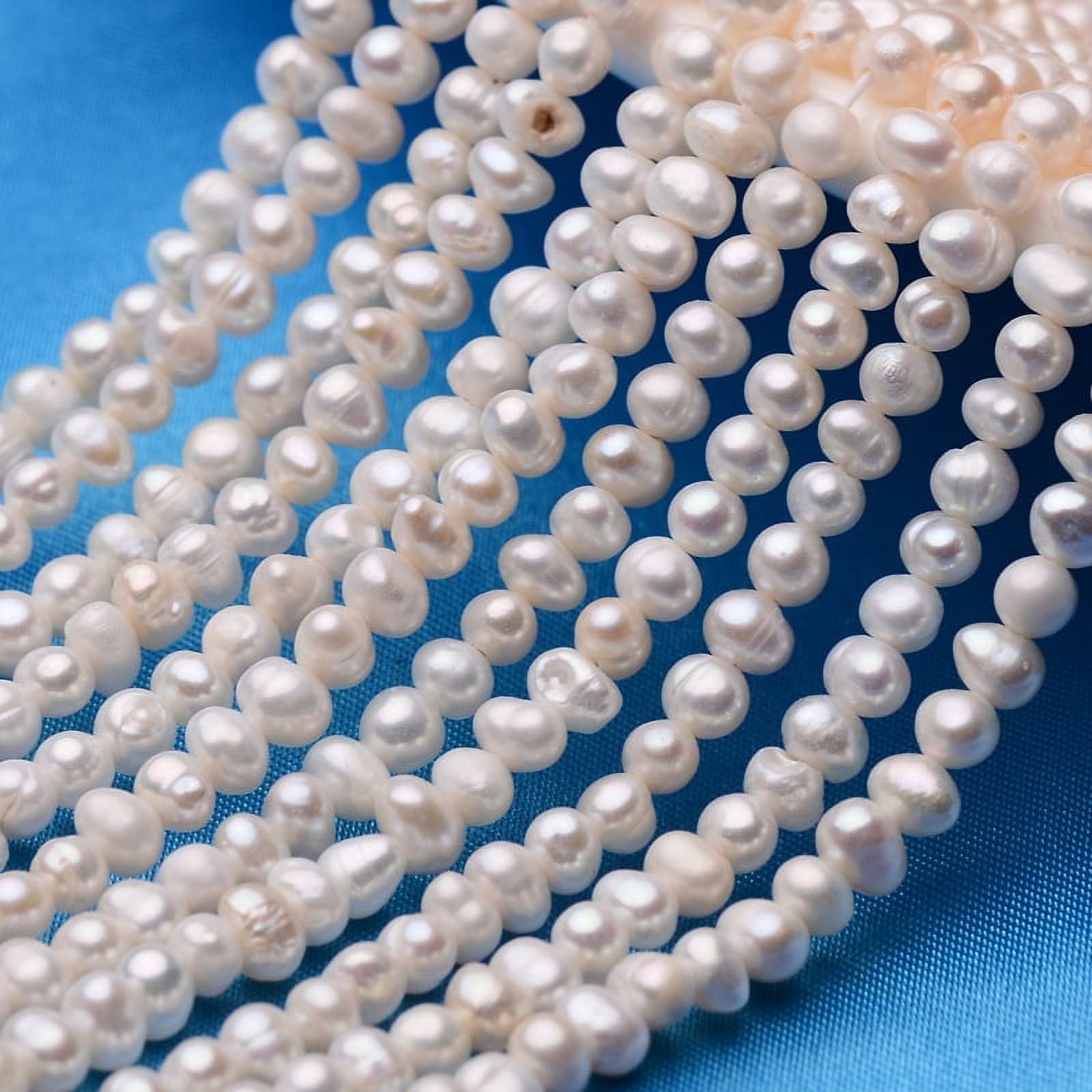 Potato Natural Cultured Freshwater Pearl Beads Strands Creamy White 3~4mm Hole: 0.8mm about 100pcs/strand 13.3 inch~14.1 inch