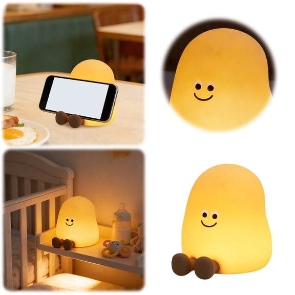 Potato Night Light for Kids 7 Color Changing Soft Silicone Night Light Dimmable Lamp wirh 3 Brightness Rechargeable Bedside Lamp Cute Desk for toddler Boy Girl