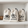 thumbnail image 1 of Potato Onion Garlic Storage Bag Reusable Vegetable Produce Organizer with Drawstring Closure for Pantry Kitchen Food Freshness Preservation 1 Pack, 1 of 5