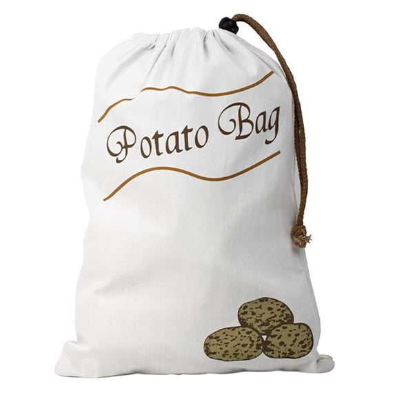 Potato Onion Storage Bag, Drawstring Closure Garlic Storage Bags, Side Zipper Design, Canvas Potato Onion Storage Sack With Blackout Liner for Pantry Shopping Storage,A,2-pcs
