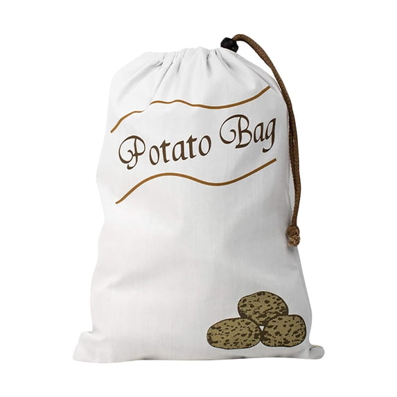 Potato and Onion Storage Bags – Reusable Cotton Bags with Black Lining and Side Zipper, Washable, Breathable Design for Storing Potatoes, Onions, Garlic & Vegetables,Brown - 36x26x2cm