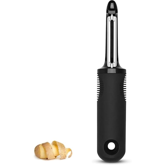 Potato Peeler by Vegetable Peeler - Julienne - Black None Slip Grip Handle - Sharp Stainless Steel Blades with Safe Swivel Cutters - Kitchen Utensils Gadgets - Potatoes Veg Peelers