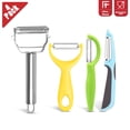 thumbnail image 1 of 1 Pack Fruit, Potato Vegetable Peeler, Kitchen Gadgets and Accessories, Stainless Steel Dual Blade Cutter Slicer, Shredder, Scraper for Fruit, Potatoes, Carrot, Cucumber, Dishwasher Safe, 1 of 6