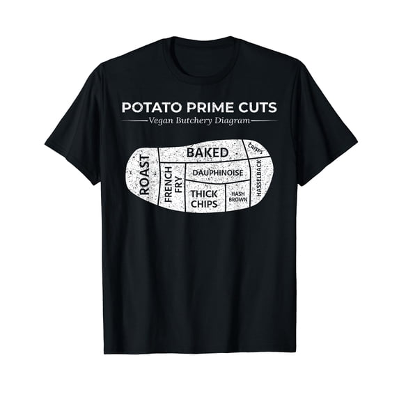 Potato Prime Cuts T-Shirt Funny Vegan Gift