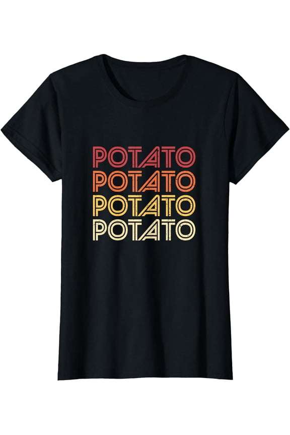 Potato Retro Potatoes Vintage Food Vegetable Vegan T-Shirt