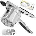 15oz Heavy Duty Stainless Steel Potato Ricer, Masher with 3 Discs for