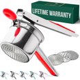 thumbnail image 1 of Bellemain Large Potato Ricer Stainless Steel Potato Masher for Mashed Potatoes, 15 oz Capacity Red, 1 of 6