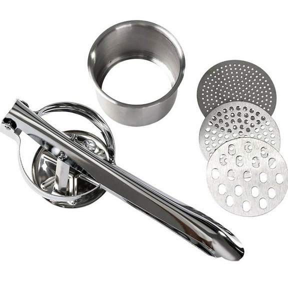 Potato Ricer Masher - Stainless Steel, 3 Interchangeable Discs,Heavy Duty Potato Ricer - Manual Potato Press, Ideal for Fruits, Vegetables, Baby Food ,Easy to Clean